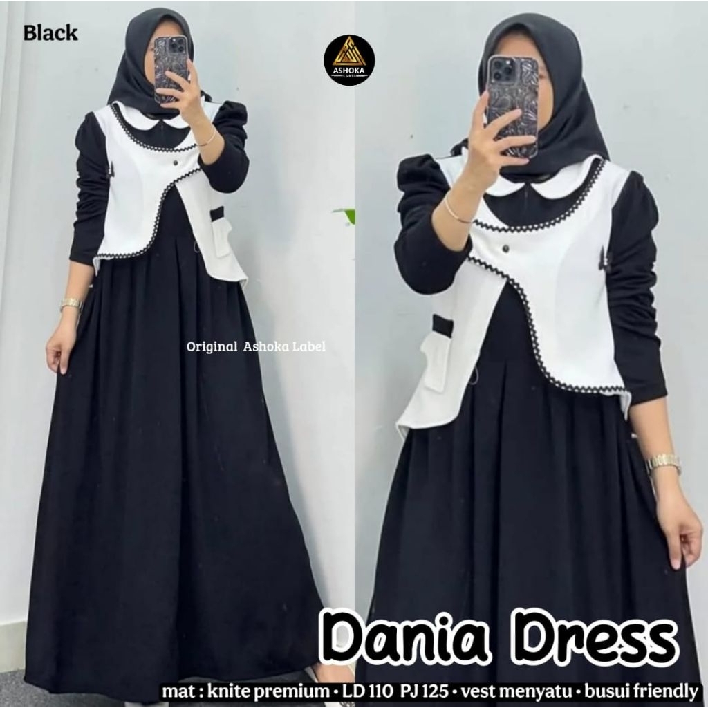 DANIA GAMIS WANITA OVERSIZE BAHAN KAOS BABYTERI PREMIUM MOTIF GARIS SALUR PREMIUM