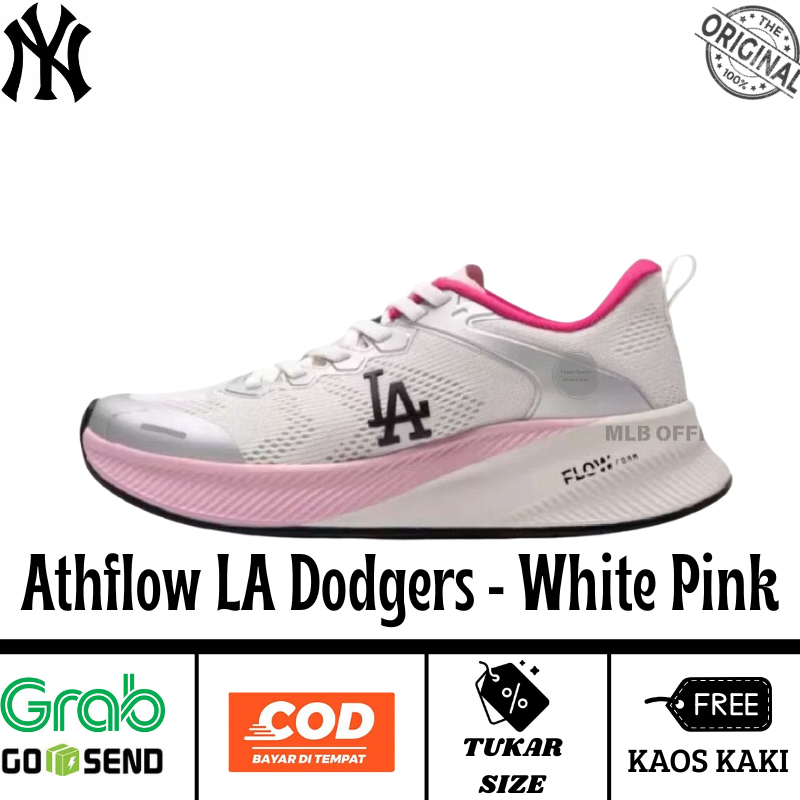 Athflow NY Yankees Sneakers Shoes White Pink