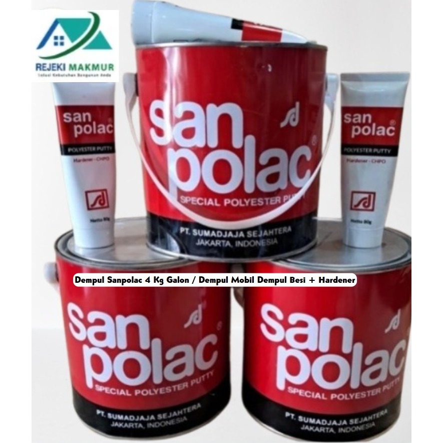 Dempul Sanpolac 4 Kg Galon / Dempul Mobil Dempul Besi + Hardener