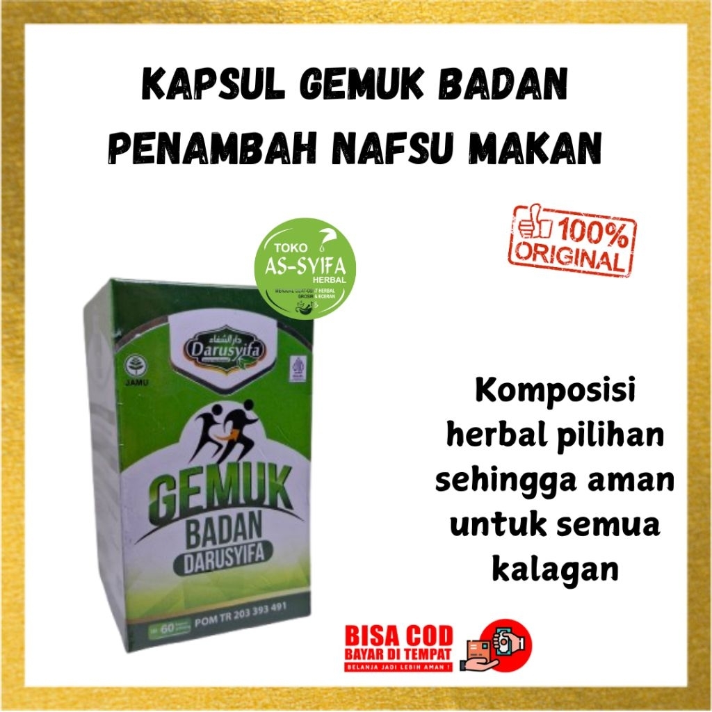 Kapsul Penggemuk Badan Terlaris Darusyifa Maxs Kapsul Penambah Berat Badan Original Gemuk Badan Kaps