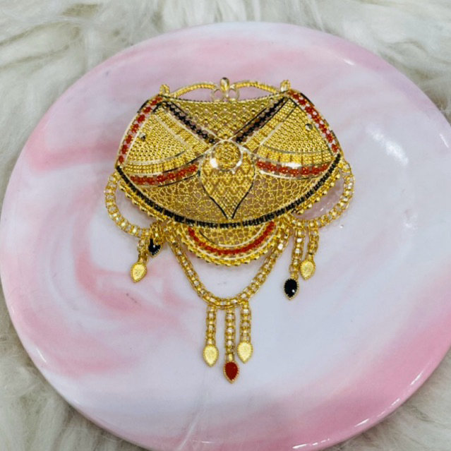 liontin bross bros kerawang motif dubai elegant mewah murah emas asli kadar 700