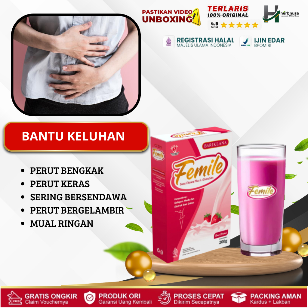 Susu Etawa Femile - Atasi Perut Bengkak Dan Keras, Perut Bergelambir, Obat Asites Perut Besar, Obat 