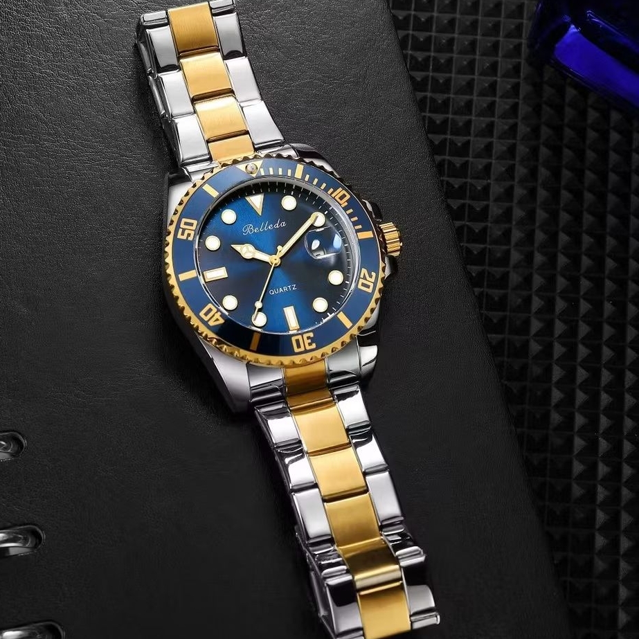 Jam Tangan Pria Belleda 9479-2 Rantai,Tanggal Aktif Anti Air 3 Atm Jam Tangan Original