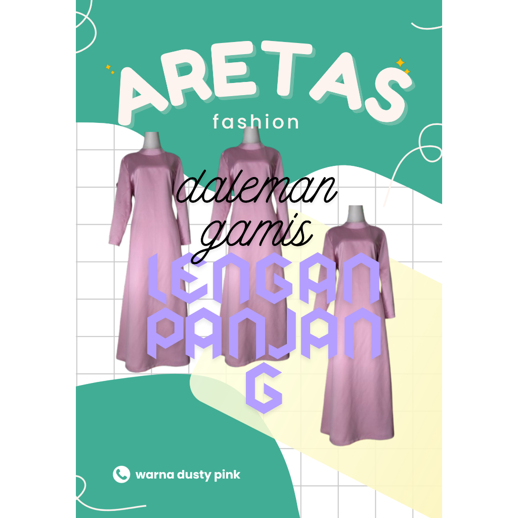 DALEMAN GAMIS PANJANG WARNA DUSTY PINK