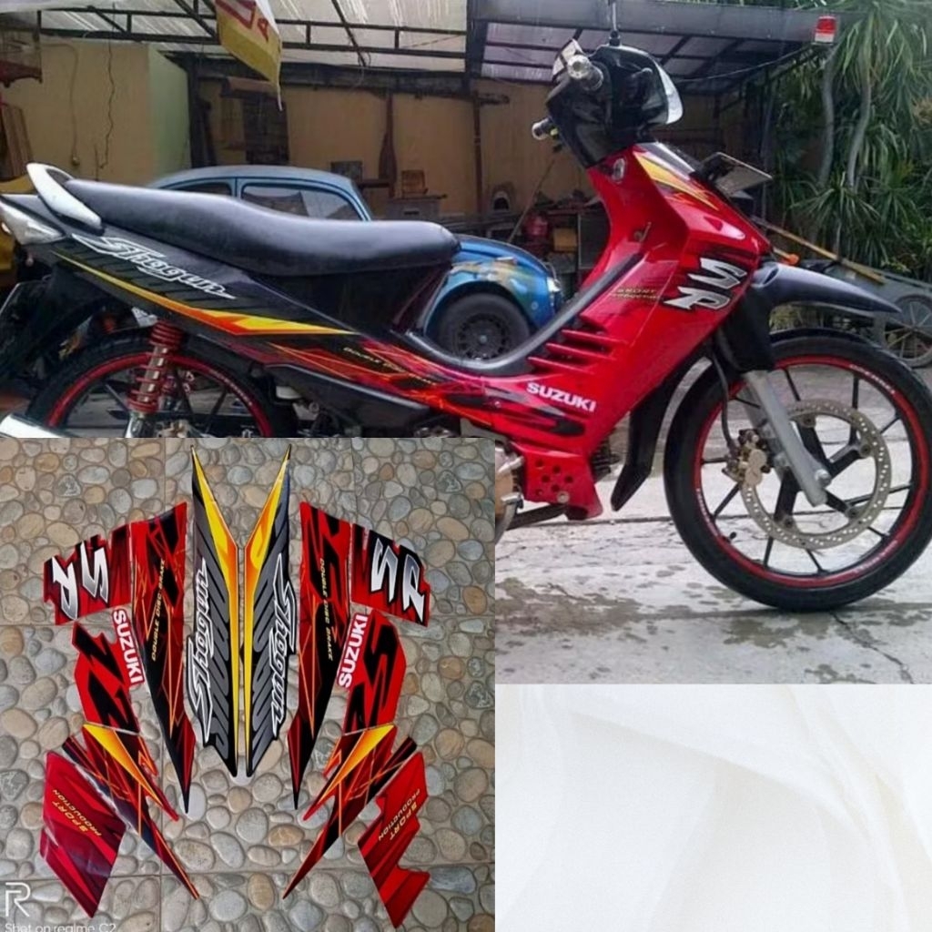 Stiker Striping Lis Body Motor Shogun Sp 125 2007 Merah