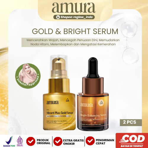 Amura Skincare Gold + Bright Serum Flek Hitam & Mencerahkan Membantu Regenerasi