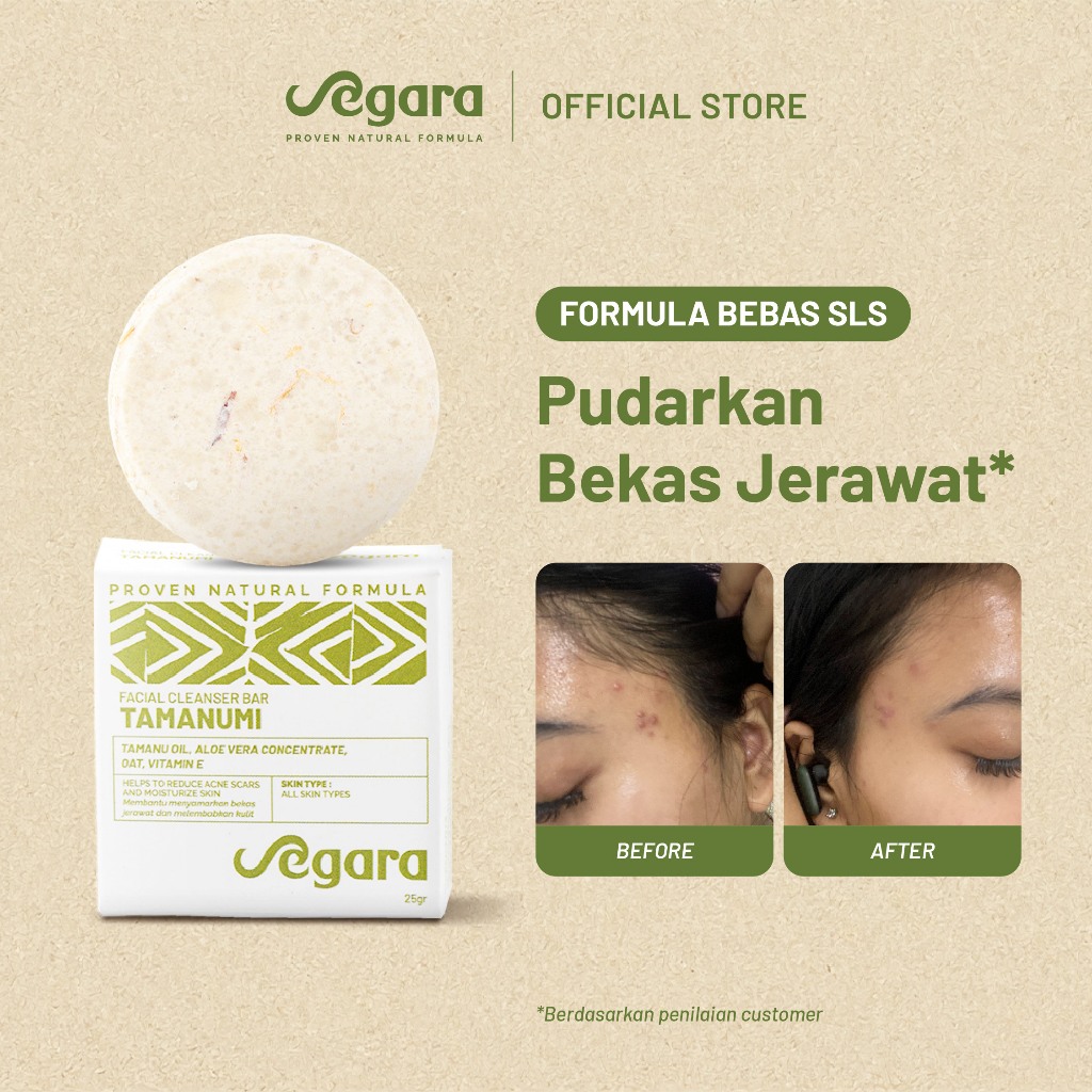 SEGARA Tamanumi Face Cleanser Bar BPOM - Sabun Cuci Muka untuk Kulit Berjerawat & Berminyak 25g | Ta
