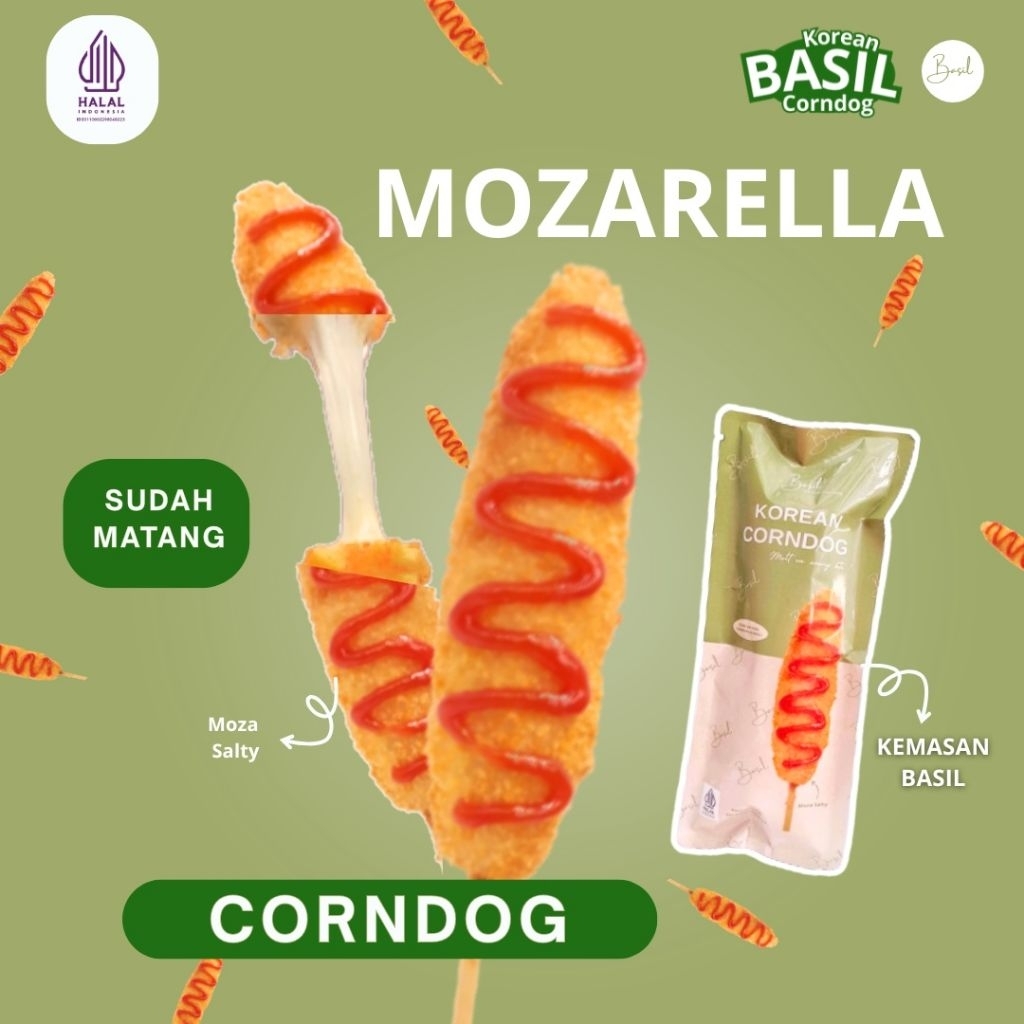 BASIL Mozarella Corndog - Corndog - Corndog Frozen Siap Goreng - Halal