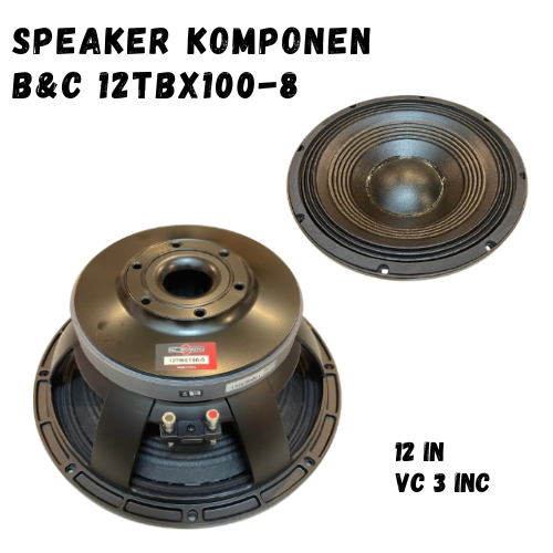Speaker Komponen B&C 12TBX100-8 Voice Coil 3" Speaker Midle B&C12TBX100 Mid low