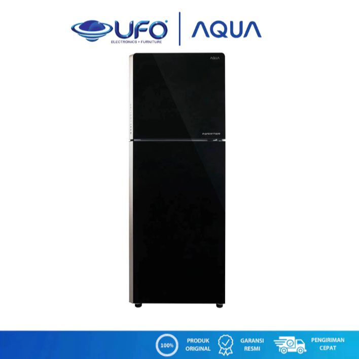 Aqua Kulkas 2 Pintu Kapasitas 270 Liter AQR355IGBK | AQR355IG(BK)