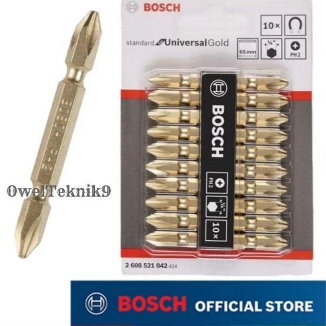 OwelTeknik9 - Mata Obeng Angin PH2x65mm + kuning BOSCH/Mata Obeng Gypsum PHx65mm + BOSCH