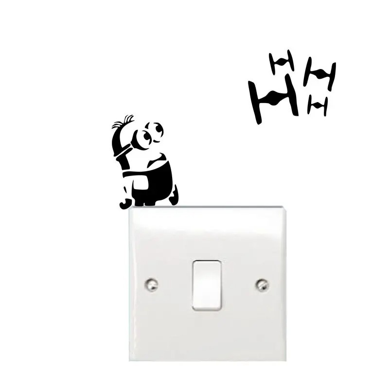 2 pcs/lot Stiker Sakelar Lampu Kreatif - Stiker Dinding Vinyl Tie Fighter Mobil Granmax Apv Brio Ava