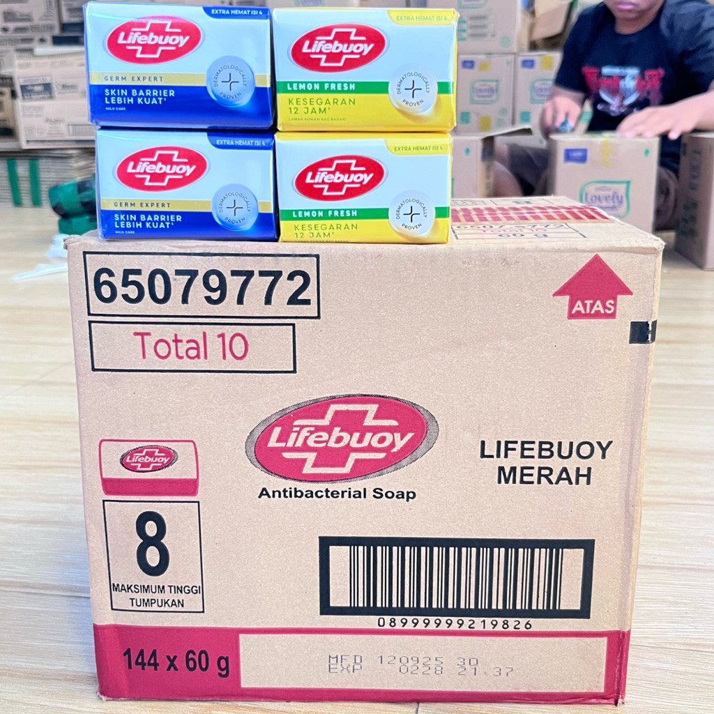 1 DUS Sabun Mandi Lifebuoy 60 gram Batangan isi 144 pcs