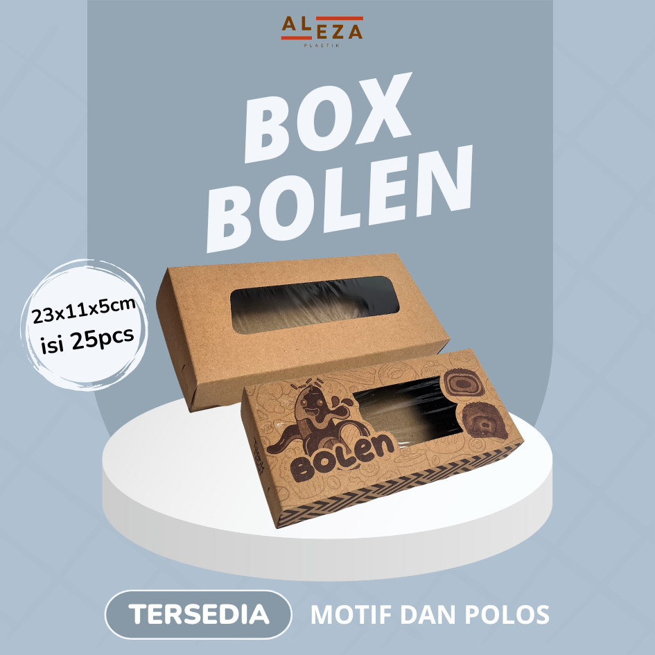 Box Bolen | Dus Bolen Laminasi | Kemasan Bolen Ukuran 23x11x5 isi 25pcs