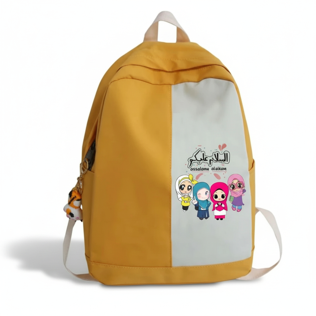 Tas Ransel Muslimah Kartun Lucu  Ngaji Anak Perempuan Ransel karakter Muslimah Lucu