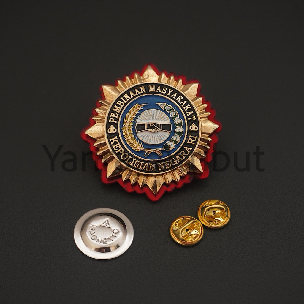 Pin Roda Binmas / Brevet Brivet Saku Binmas Polri paku magnet Premium