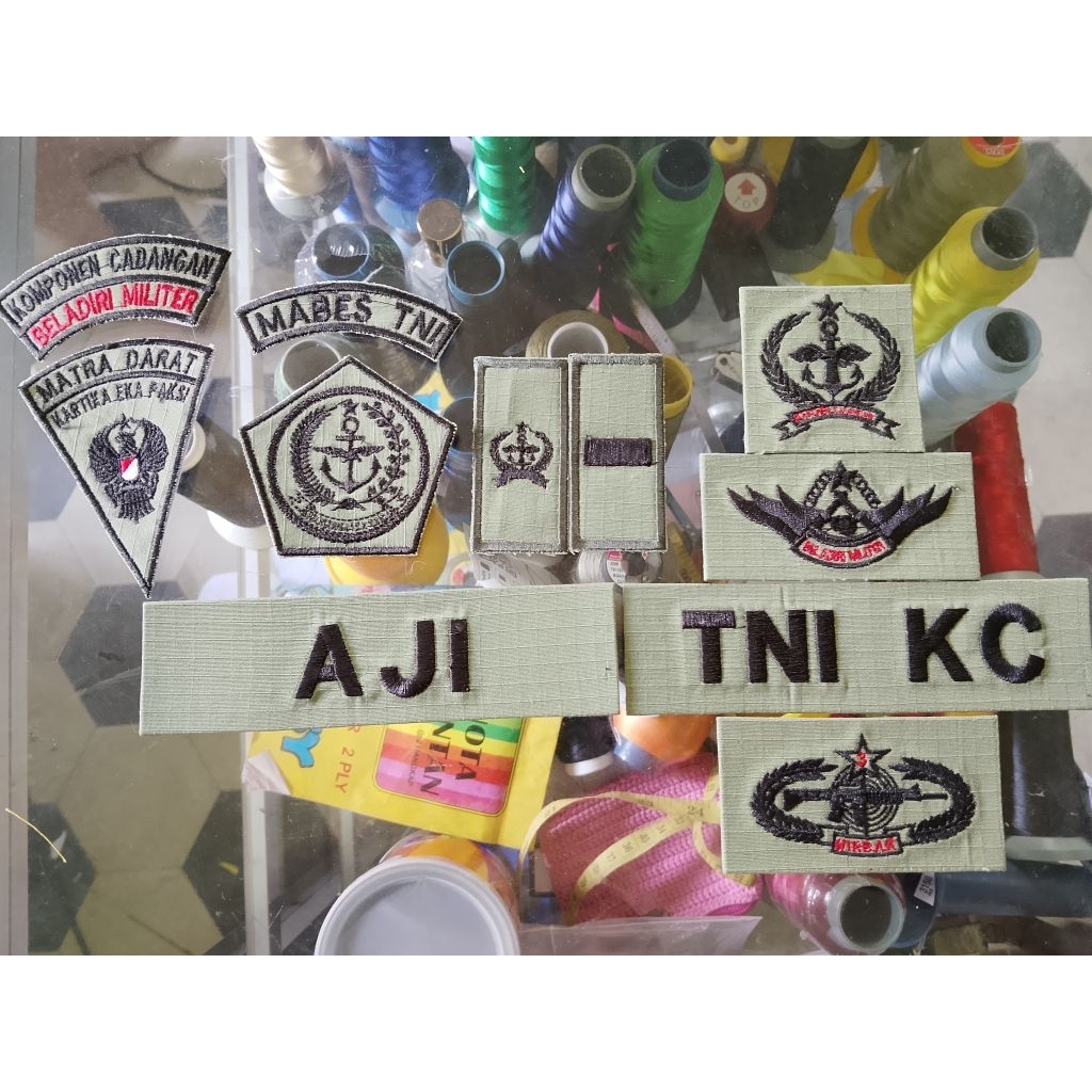 Atribut tni kc sage green perkeras lengkap.