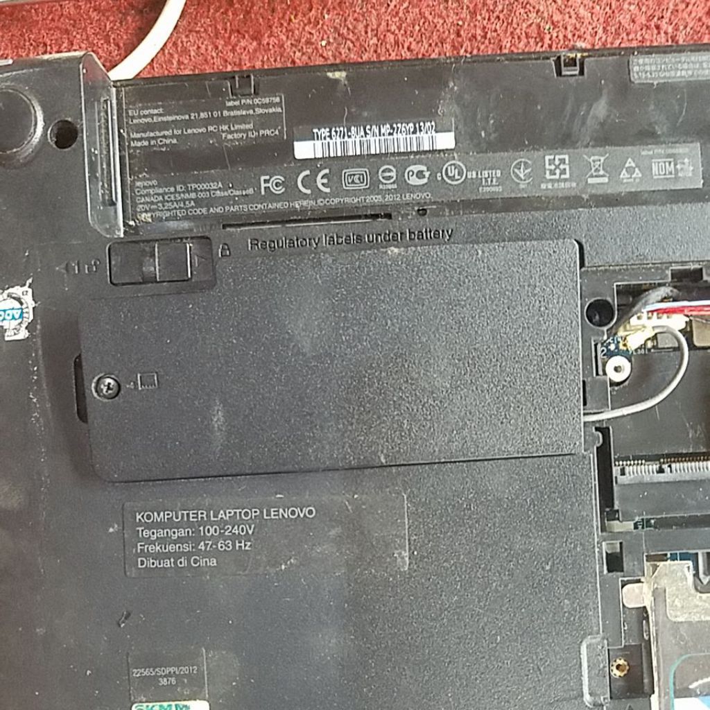 Tutup baterai batre cmos bios Lenovo Thinkpad E430 Original