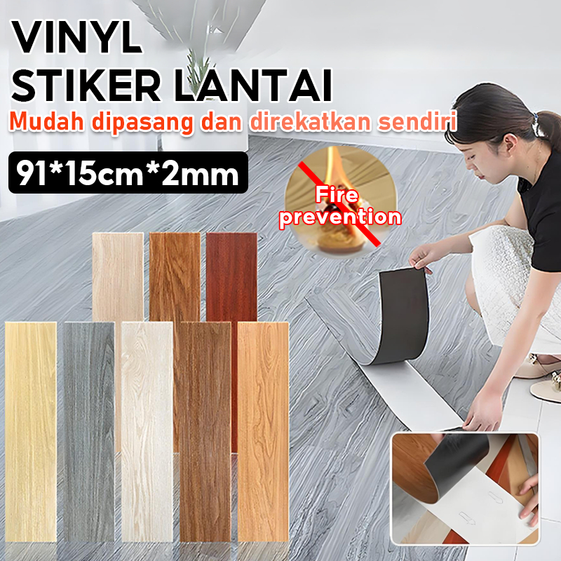 ECOSEN 1 BOX (36 Pcs) /Floor Vinyl/Lantai Stiker Lantai kayu parquet Dengan Lem Sticker Vinyl Lantai