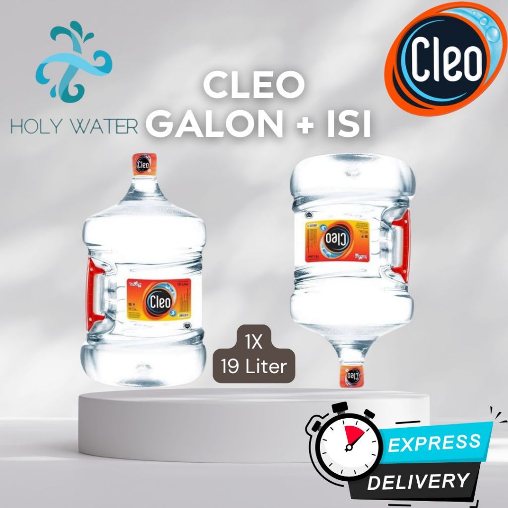 (INSTANT PRIORITAS) CLEO GALON ORIGINAL 19 LITER + ISI AIR MURNI NON MINERAL - READY Air Kemasan Bot