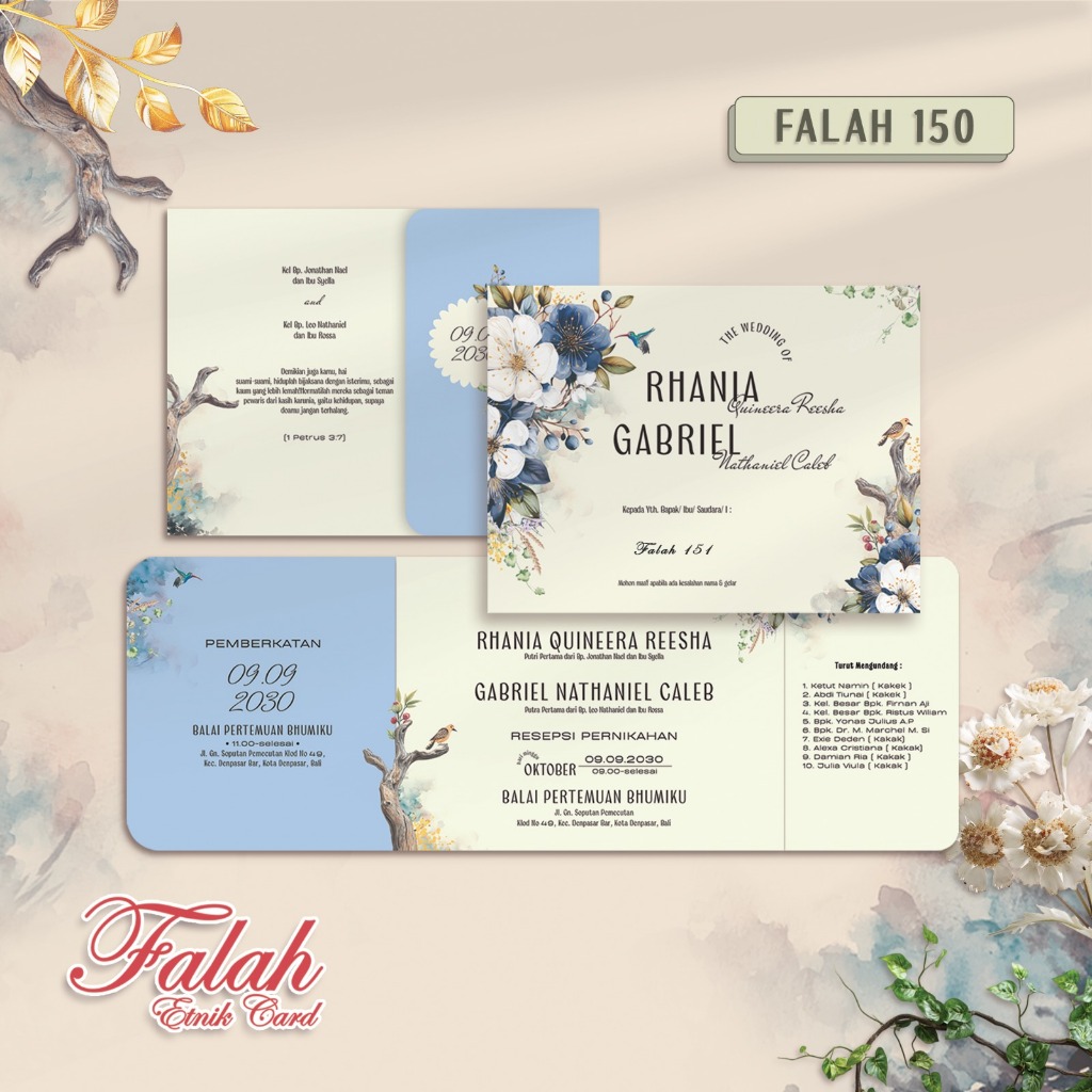 FALAH 150 Cetak Undangan Pernikahan | Gratis Undangan Digital | Undangan Nikah Siap Sebar |  Gratis 