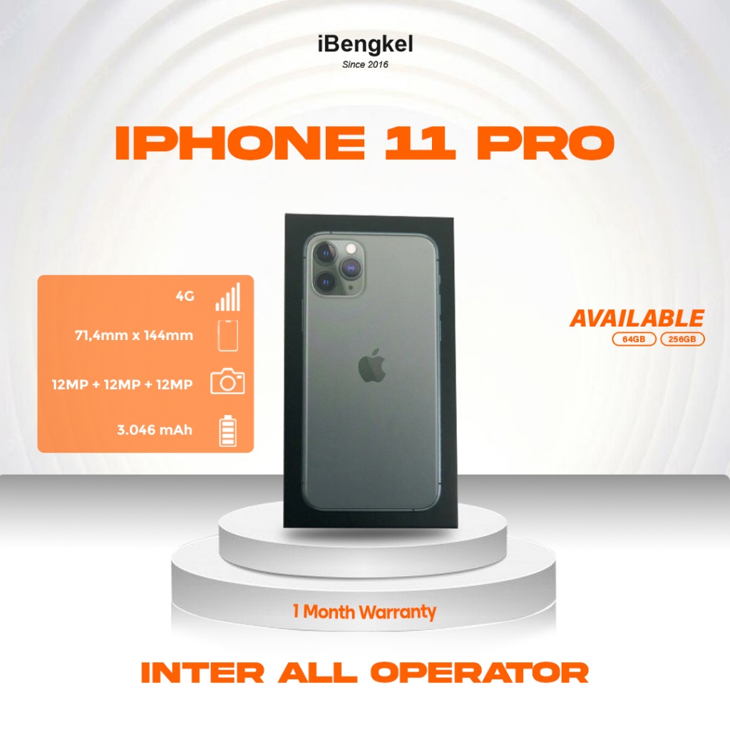 [SECOND] iPhone 11 Pro 64GB 256GB Inter All Operator - HP Apple Original
