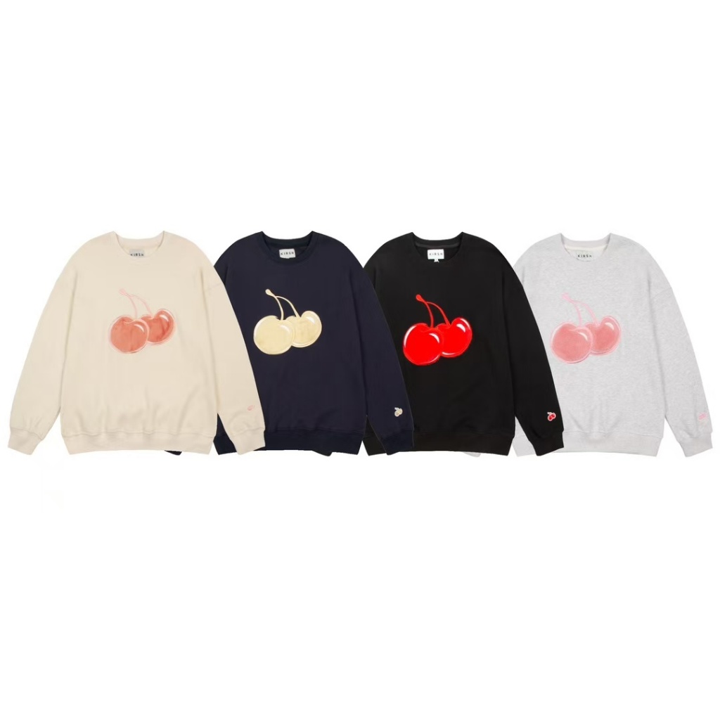 KIRSH Cherry's new plush cherry sweatshirt in four colors. The new plush cherry has an excellent fee