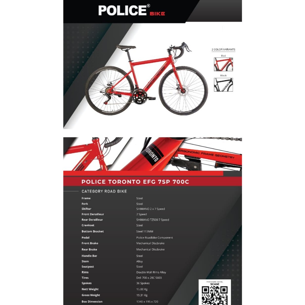 Sepeda Balap Road Bike Police Element Toronto EFG 2 x 8 Sp