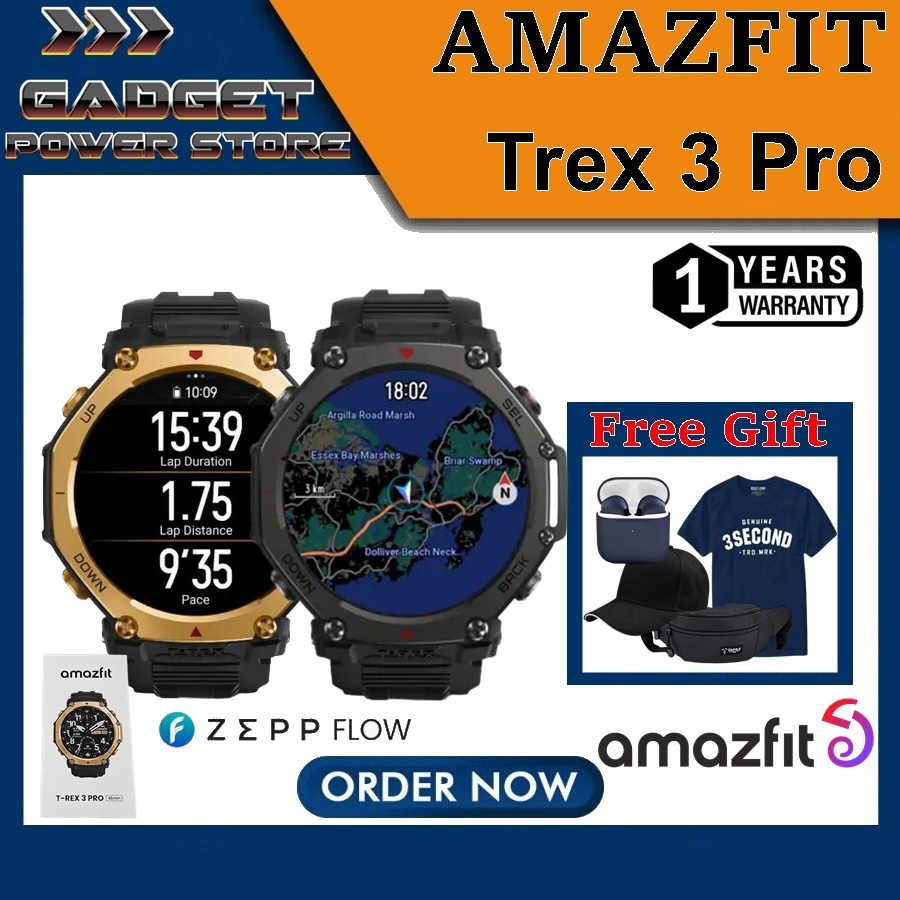 Amazfit T-Rex 3 Pro 48mm Smartwatch Outdoor GPS AMOLED Sapphire Glass 180 Sport Modes 10ATM Waterpro