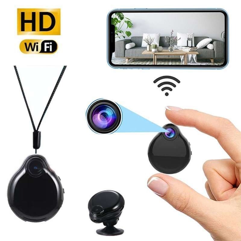SelectedPro Hidden Spy Camera Mini WiFi Kamera Kalung Tersembunyi Gantungan Liontin 1080P KALCAMWIFI