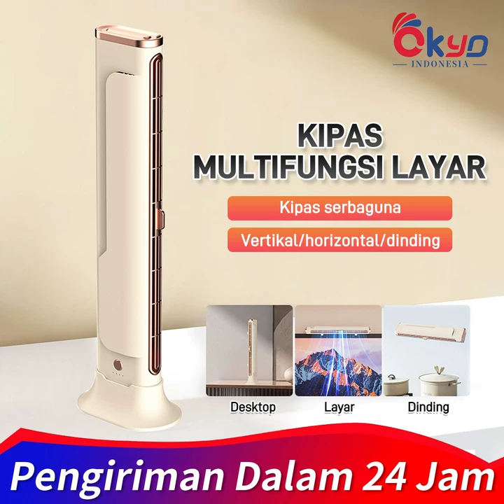Kipas Angin Set: Berdiri Hitam + Tanpa Bilah Modern + AC Mini Meja | Penyejuk Ruangan