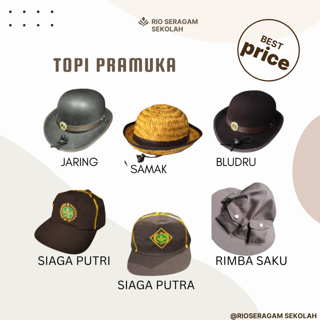 BONI PRAMUKA, BONI LAKEN, BONI JARING, BONI PRAMUKA PENGGALANG, BONI PRAMUKA PENEGAK, TOPI SIAGA TOP