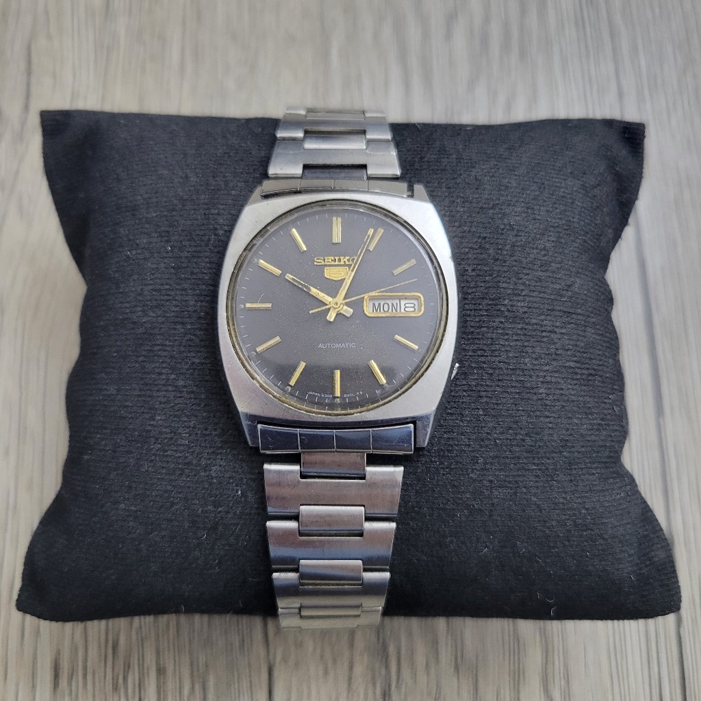 Jam Tangan Pria Seiko 5 6309-599A Black Dial