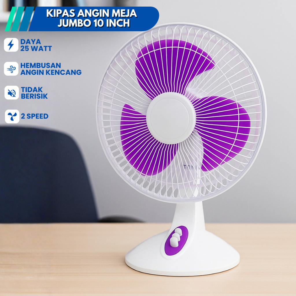 KIPAS ANGIN MEJA / KIPAS ANGIN DUDUK 10 INCH JUMBO