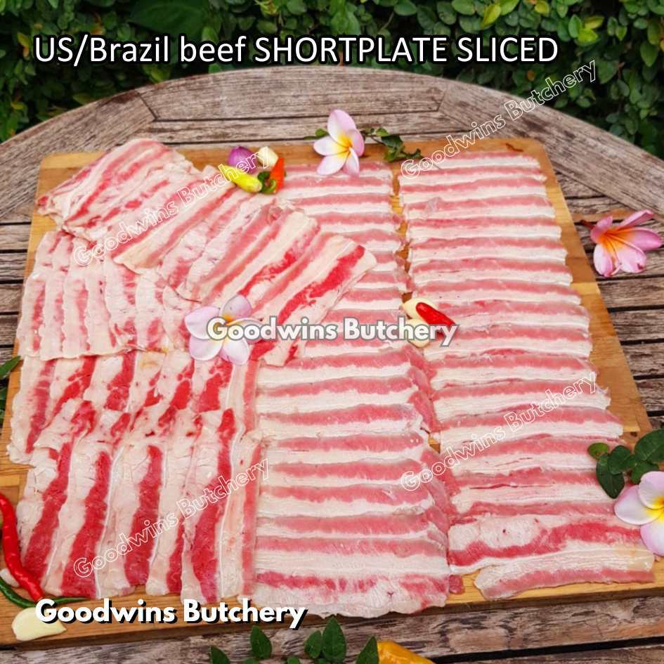 US / Brazil beef SHORTPLATE freshly sliced to order 1kg | daging sapi perut samcan iris slice teriya