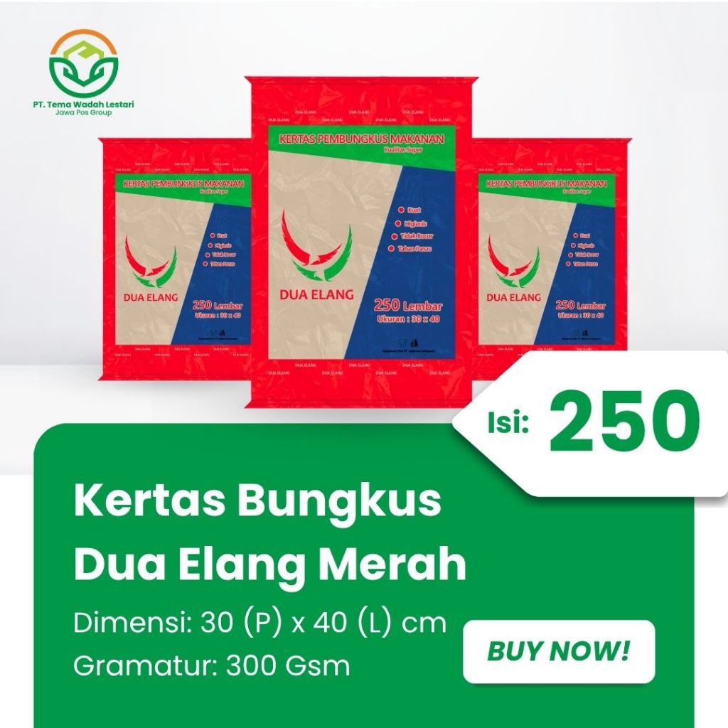 Kertas Nasi Coklat Dua Elang Merah isi 250 lembar