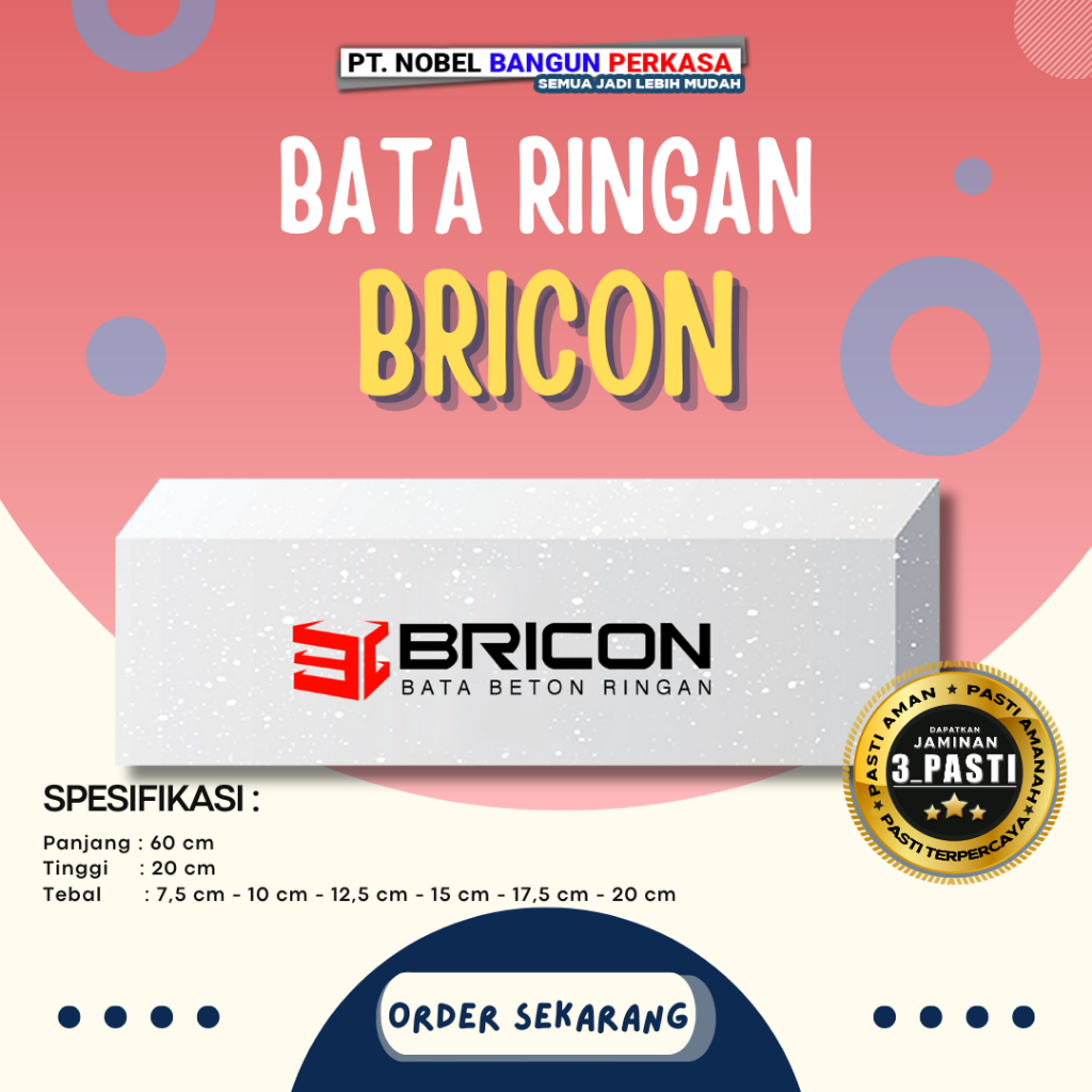 Bata Ringan Bricon | Hebel Bricon - Kuat, Ringan, dan Presisi - Siap Kirim Seluruh Indonesia