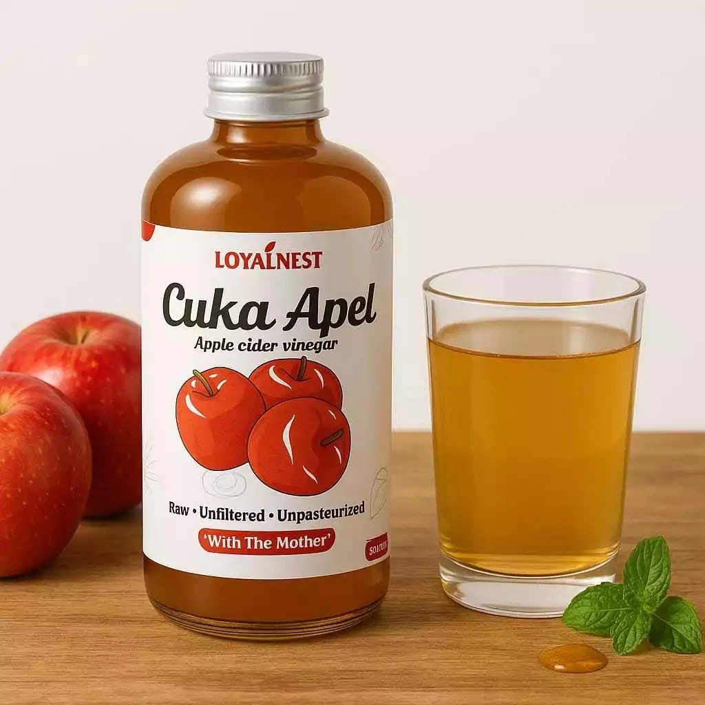 Loyalnest Cuka Apel 500ml Original - Apple Cider Vinegar Mother Organic Halal