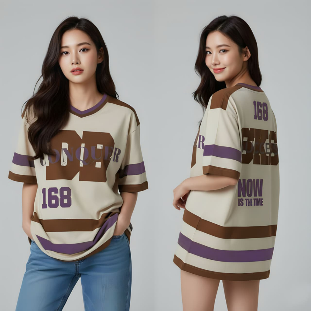 CONQUE KAOS BASEBALL PRIA & WANITA OVERSIZE LINGKAR DADA 120 PANJANG 75 BAHAN JERSEY