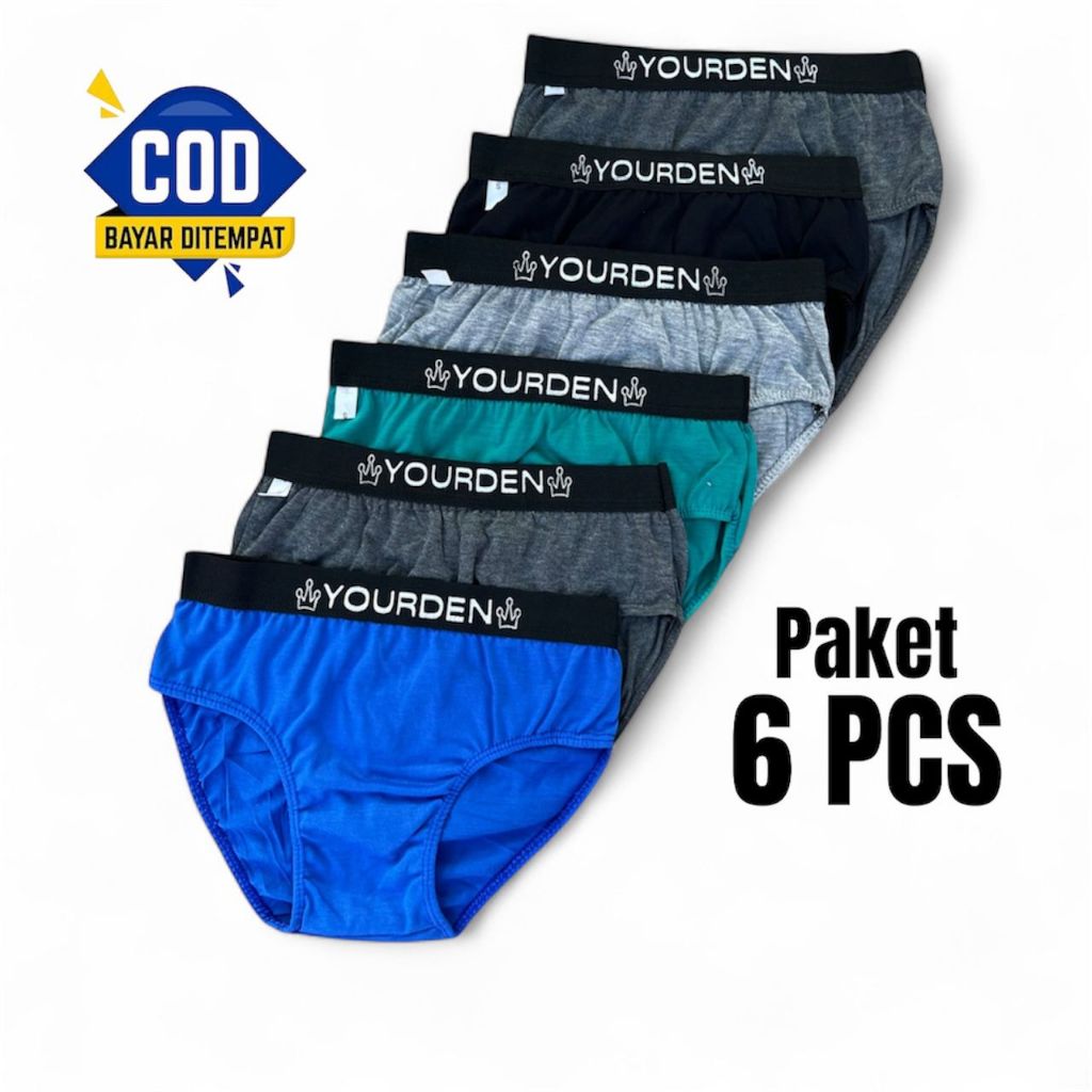 6 pcs CD celana dalam pria dewasa sempak jumbo cowok cd karet boxer laki laki Katun Segitiga Boxer P