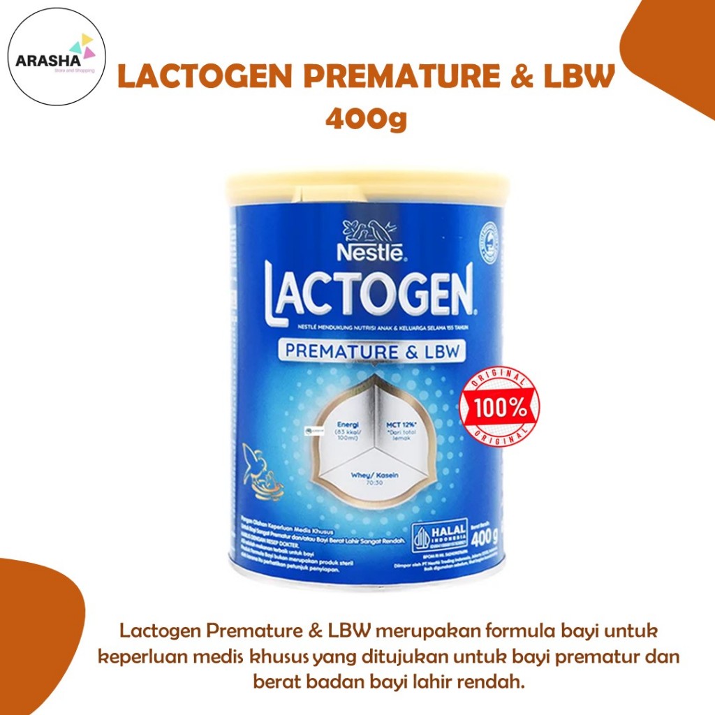 LACTOGEN PREMATURE LBW/BBLR 400 GR - Susu Khusus Bayi Prematur 0-12 Bulan - Berat Badan Lahir Rendah