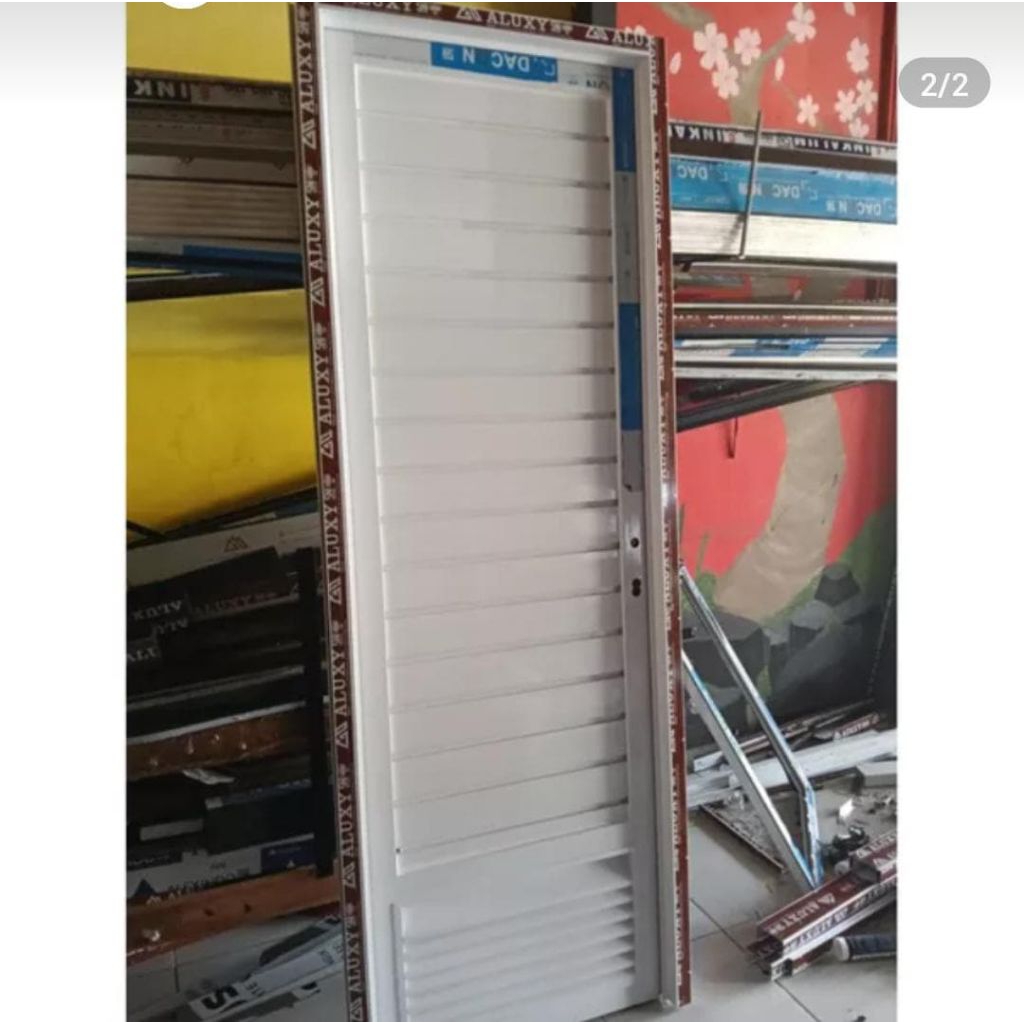 satu set kusen+daun pintu kamar mandi bahan alumunium UK standar
