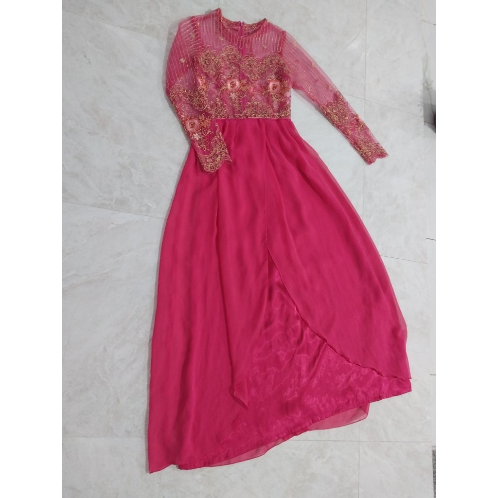 PL dress pesta fuschia