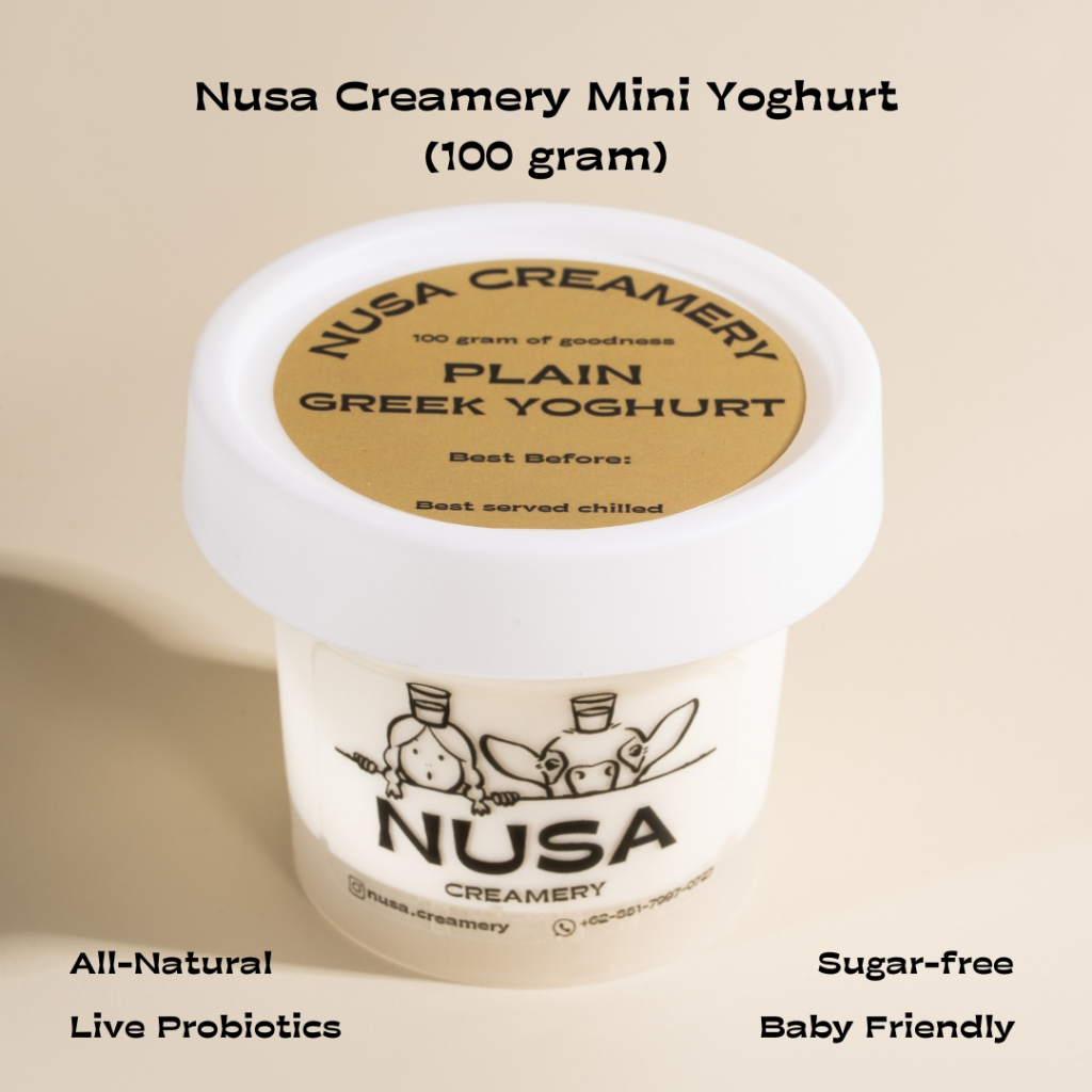 MINI GREEK PLAIN Nusa Creamery Yoghurt / Homemade Yogurt Natural Fresh Probiotik