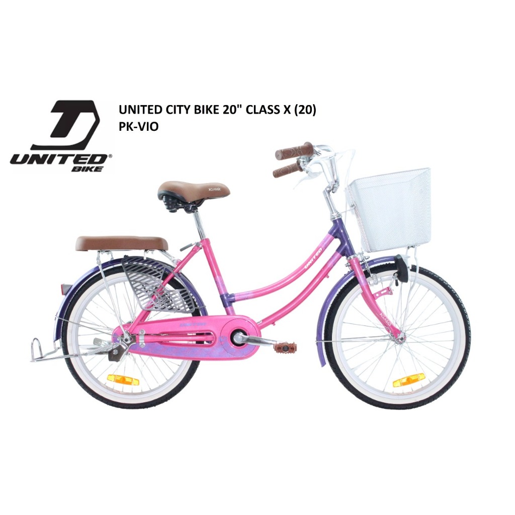 United Class X Sepeda CTB Ukuran 20 Inch Sepeda Kota City Bike Remaja Dewasa Perempuan Keranjang