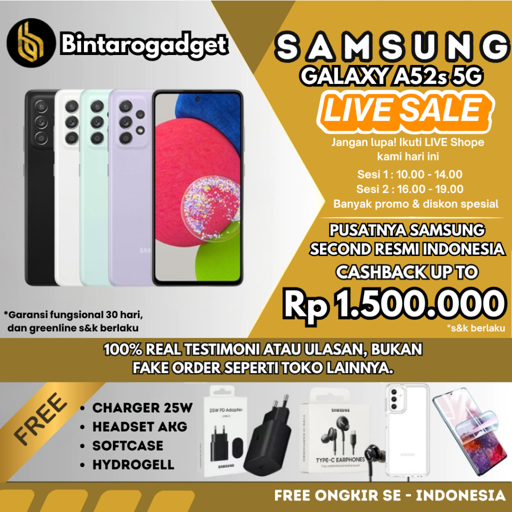 SEIN | Samsung Galaxy A52 | A52S 256GB 128GB Second Original Resmi Indonesia