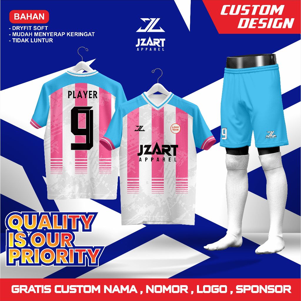 Jersey Bola Custome Nama n Nomer