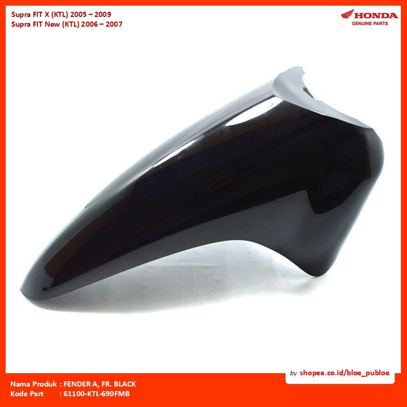 FENDER A, FRONT. BLACK/61100KTL690FMB