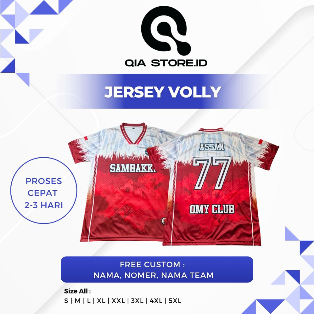 Jersey Voli Cowo Fullprint Kaos Voli Pria