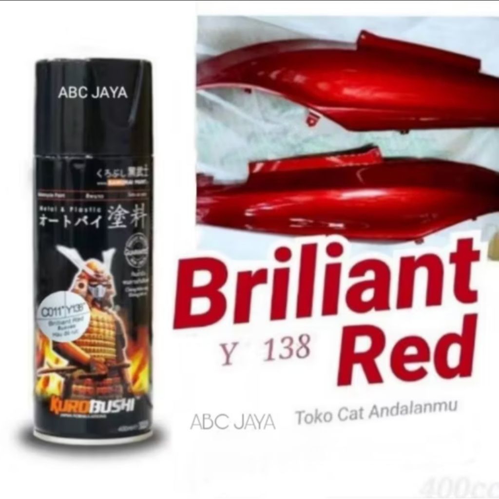 Cat Samurai Y138* Brilliant Red 400ml Berlian Red Merah Yamaha Berliant Merah Hati Y138 Y138 Maron K